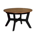 Mesa de centro redonda de nogal/espresso, estilo de mediados de siglo, capacidad para 1 o 2 personas