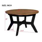 Mesa de centro redonda de nogal/espresso, estilo de mediados de siglo, capacidad para 1 o 2 personas