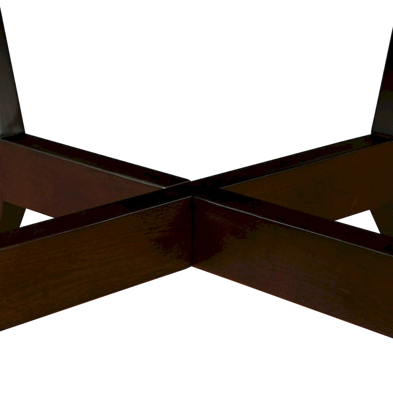 Mesa de centro redonda de nogal/espresso, estilo de mediados de siglo, capacidad para 1 o 2 personas