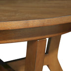 Mesa de centro redonda de nogal/espresso, estilo de mediados de siglo, capacidad para 1 o 2 personas
