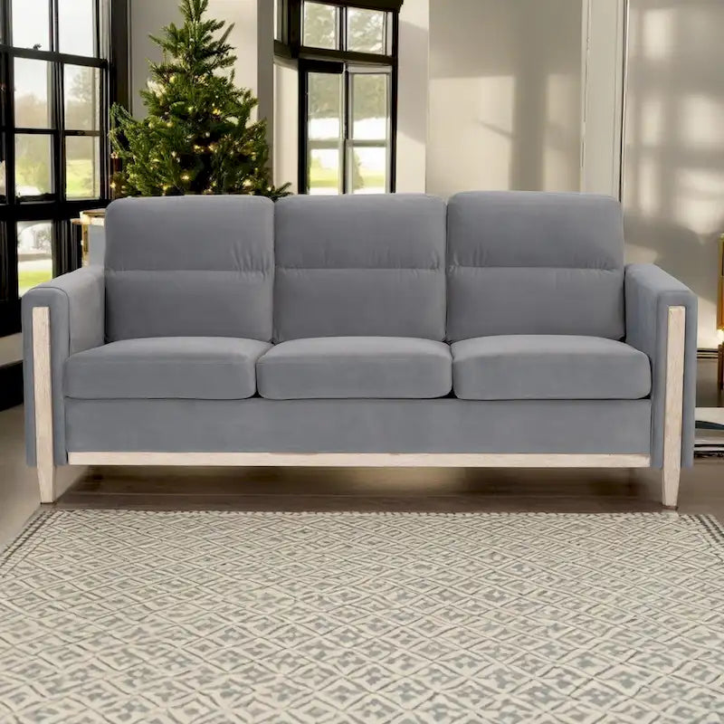 Sofá de 3 plazas — Beige / Negro / Gris / Marrón | Tela y PU | 3 asientos