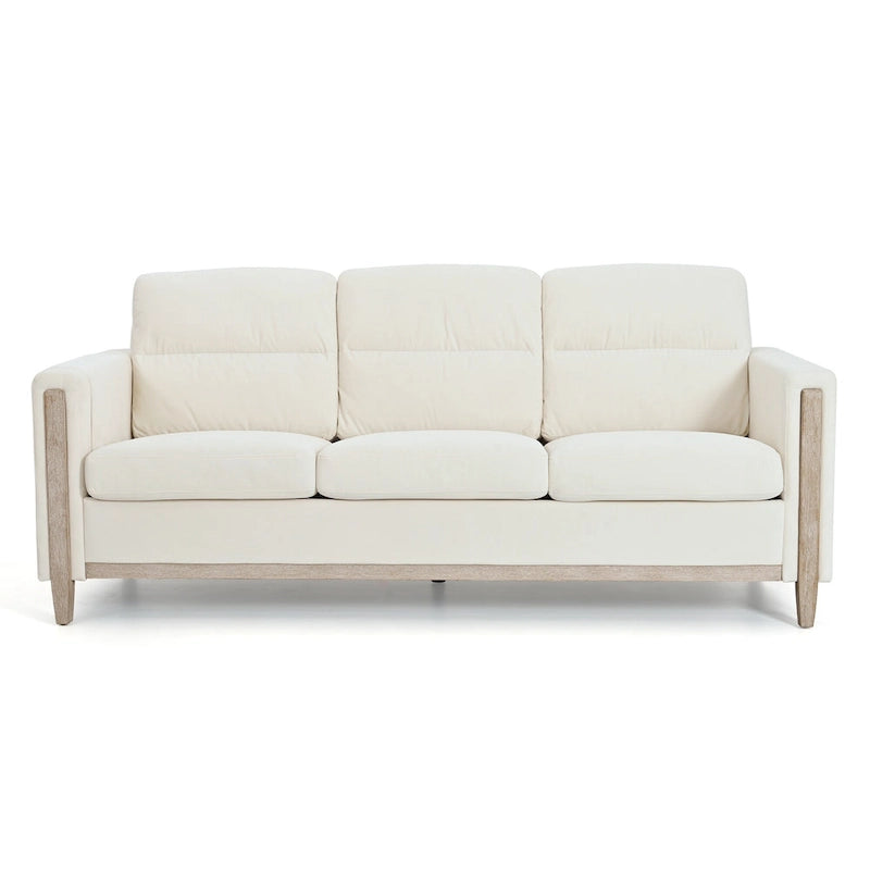 Sofá de 3 plazas — Beige / Negro / Gris / Marrón | Tela y PU | 3 asientos