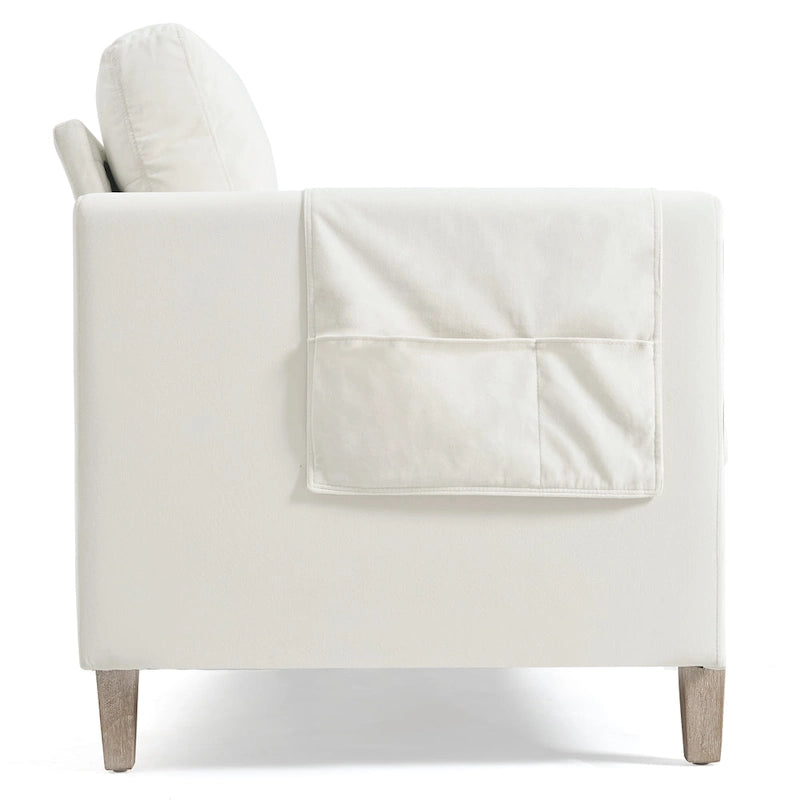 Sofá de 3 plazas — Beige / Negro / Gris / Marrón | Tela y PU | 3 asientos