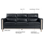 Sofá de 3 plazas — Beige / Negro / Gris / Marrón | Tela y PU | 3 asientos