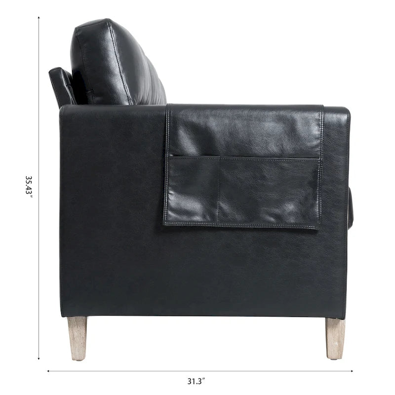Sofá de 3 plazas — Beige / Negro / Gris / Marrón | Tela y PU | 3 asientos
