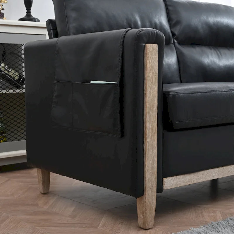 Sofá de 3 plazas — Beige / Negro / Gris / Marrón | Tela y PU | 3 asientos