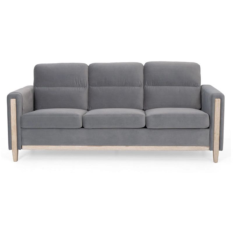Sofá de 3 plazas — Beige / Negro / Gris / Marrón | Tela y PU | 3 asientos