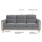 Sofá de 3 plazas — Beige / Negro / Gris / Marrón | Tela y PU | 3 asientos