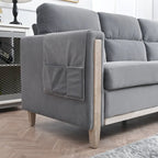 Sofá de 3 plazas — Beige / Negro / Gris / Marrón | Tela y PU | 3 asientos