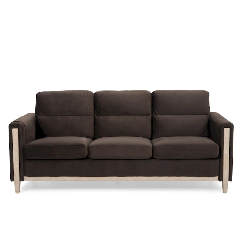 Sofá de 3 plazas — Beige / Negro / Gris / Marrón | Tela y PU | 3 asientos