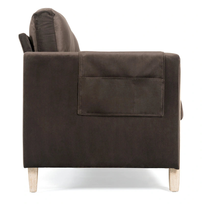 Sofá de 3 plazas — Beige / Negro / Gris / Marrón | Tela y PU | 3 asientos