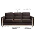 Sofá de 3 plazas — Beige / Negro / Gris / Marrón | Tela y PU | 3 asientos