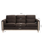 Sofá de 3 plazas — Beige / Negro / Gris / Marrón | Tela y PU | 3 asientos