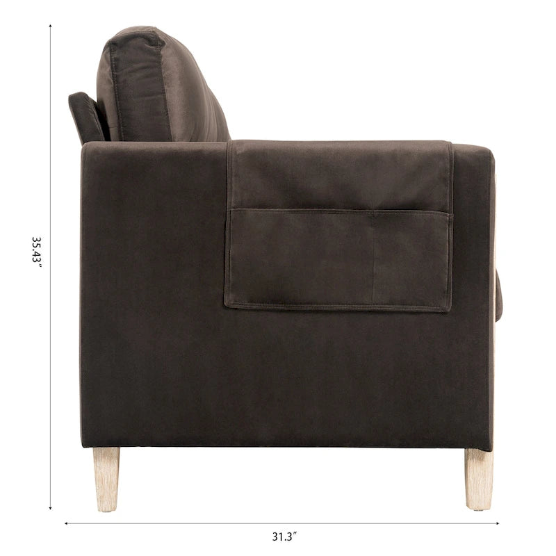 Sofá de 3 plazas — Beige / Negro / Gris / Marrón | Tela y PU | 3 asientos