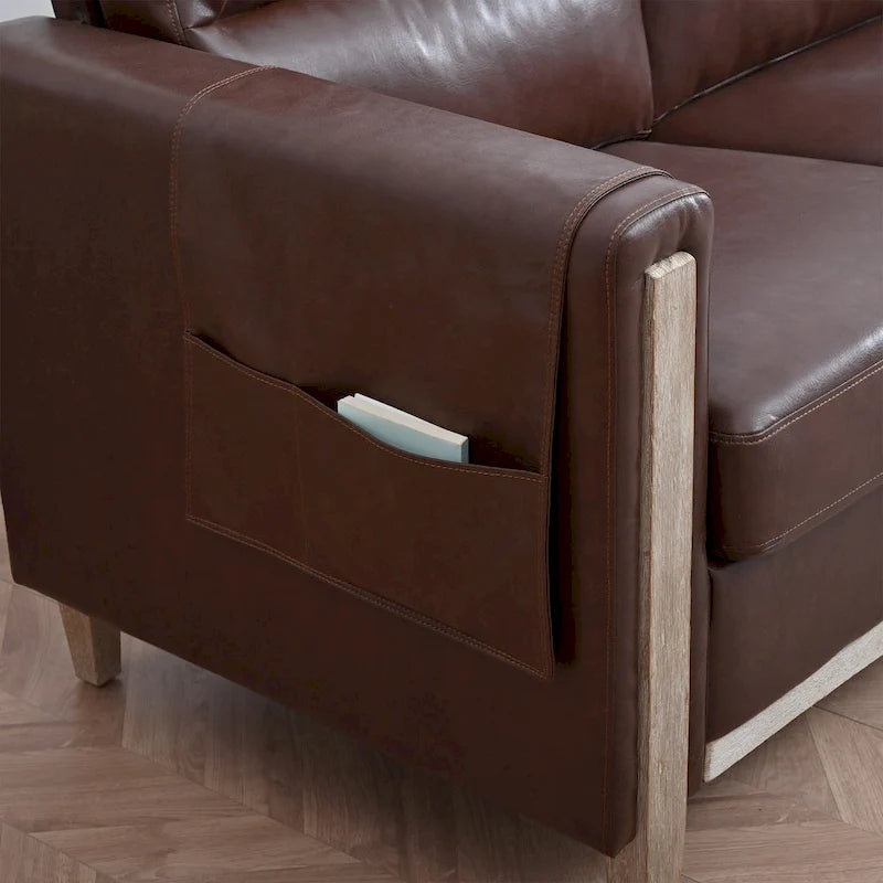 Sofá de 3 plazas — Beige / Negro / Gris / Marrón | Tela y PU | 3 asientos