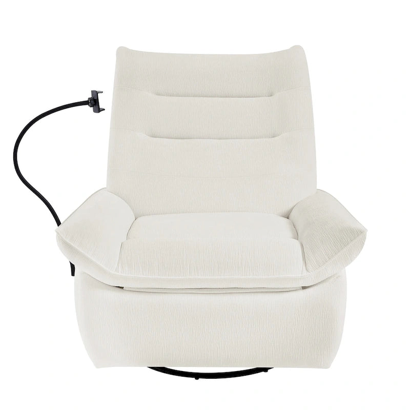 Sillón reclinable giratorio individual motorizado gris/verde/blanco