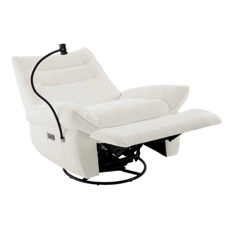 Sillón reclinable giratorio individual motorizado gris/verde/blanco