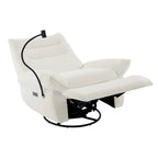 Sillón reclinable giratorio individual motorizado gris/verde/blanco