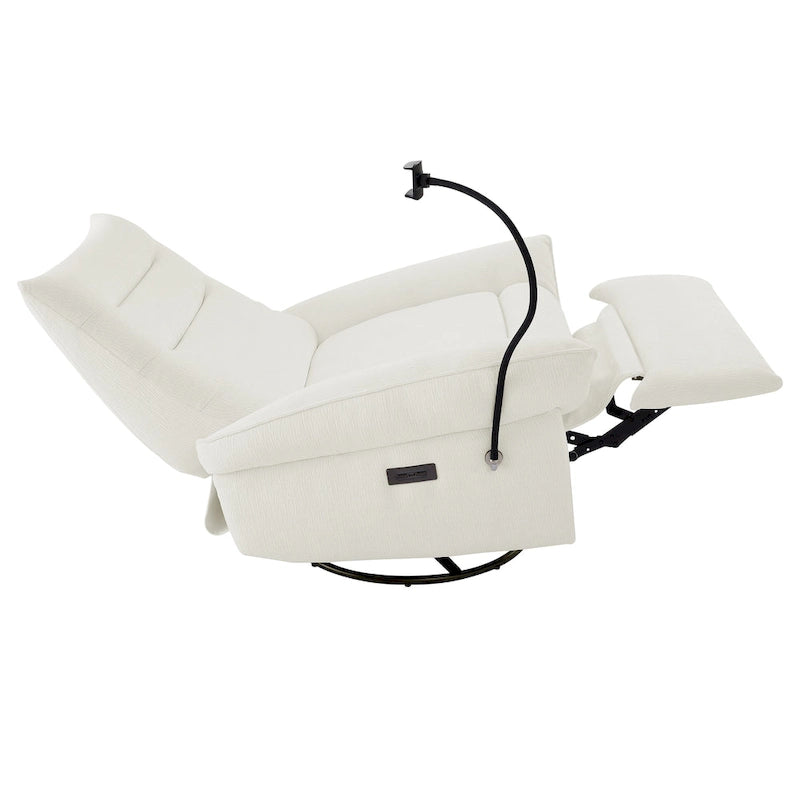 Sillón reclinable giratorio individual motorizado gris/verde/blanco