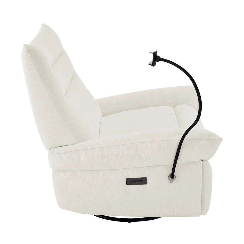 Sillón reclinable giratorio individual motorizado gris/verde/blanco
