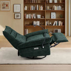 Sillón reclinable giratorio individual motorizado gris/verde/blanco