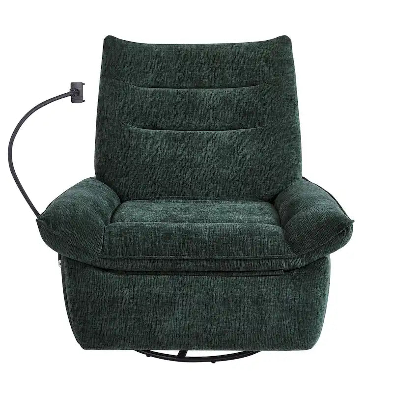 Sillón reclinable giratorio individual motorizado gris/verde/blanco