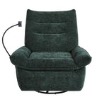 Sillón reclinable giratorio individual motorizado gris/verde/blanco