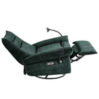 Sillón reclinable giratorio individual motorizado gris/verde/blanco