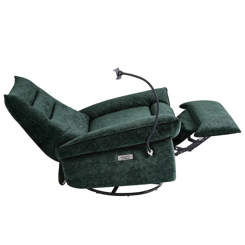 Sillón reclinable giratorio individual motorizado gris/verde/blanco