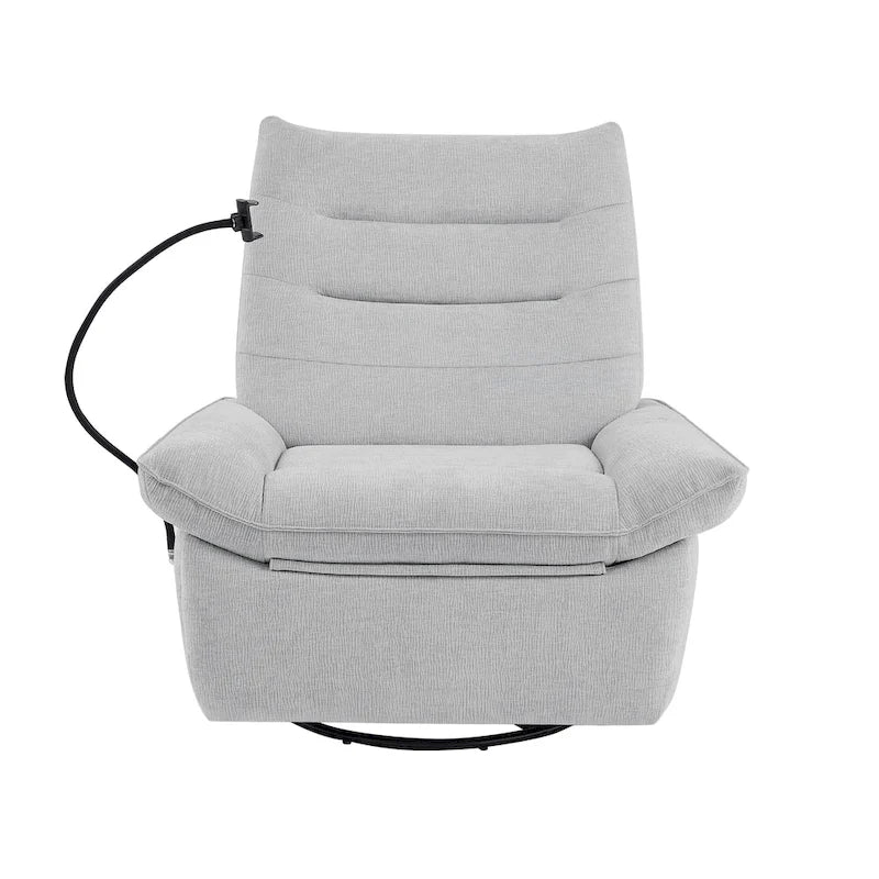 Sillón reclinable giratorio individual motorizado gris/verde/blanco
