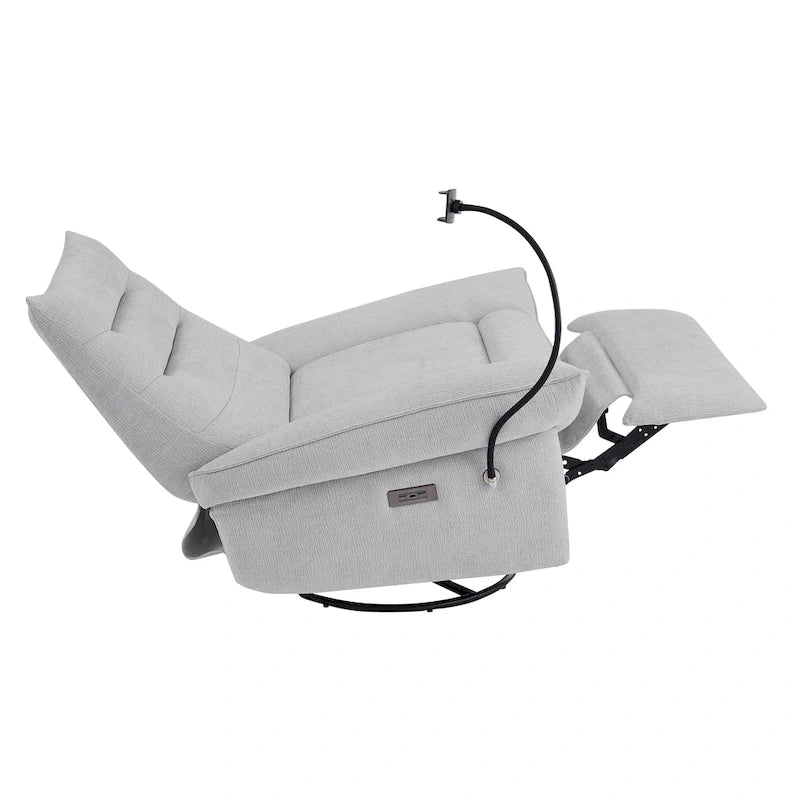 Sillón reclinable giratorio individual motorizado gris/verde/blanco