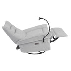 Sillón reclinable giratorio individual motorizado gris/verde/blanco