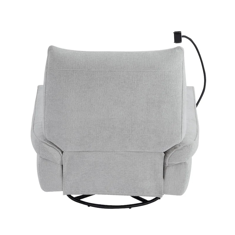 Sillón reclinable giratorio individual motorizado gris/verde/blanco