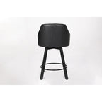 Taburete de barra sin respaldo (marrón/blanco/negro), madera maciza, juego de 2