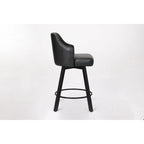 Taburete de barra sin respaldo (marrón/blanco/negro), madera maciza, juego de 2