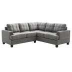 Sofá seccional en forma de L de microsuede gris, 2 plazas
