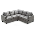 Sofá seccional en forma de L de microsuede gris, 2 plazas