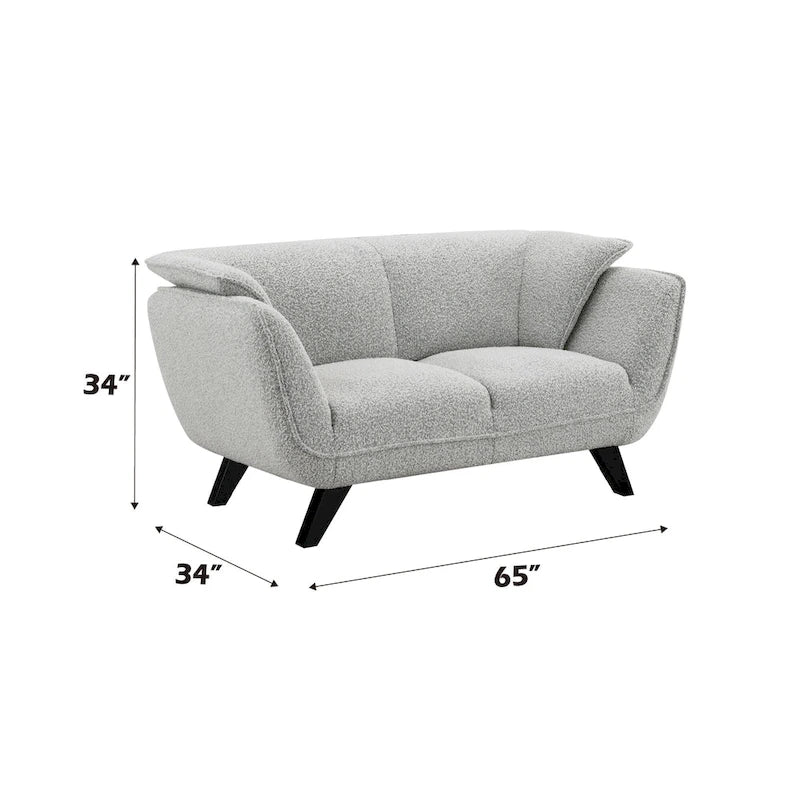 Sofá Loveseat Boucle Gris, 2 Plazas