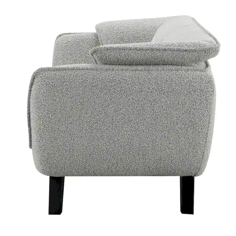 Sofá Loveseat Boucle Gris, 2 Plazas