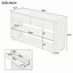 Mesa consola de madera natural lavada de 2 cajones con estantes