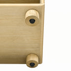 Mesa consola de madera natural lavada de 2 cajones con estantes