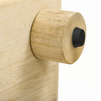 Mesa consola de madera natural lavada de 2 cajones con estantes