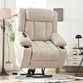 Sillón reclinable elevador eléctrico de terciopelo blanco/gris con copo de nieve y reposapiés extendido – Individual