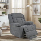Sillón reclinable elevador eléctrico de terciopelo blanco/gris con copo de nieve y reposapiés extendido – Individual