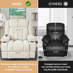 Sillón reclinable elevador eléctrico de terciopelo blanco/gris con copo de nieve y reposapiés extendido – Individual