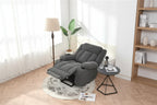 Sillón reclinable elevador eléctrico de terciopelo blanco/gris con copo de nieve y reposapiés extendido – Individual