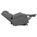 Sillón reclinable elevador eléctrico de terciopelo blanco/gris con copo de nieve y reposapiés extendido – Individual