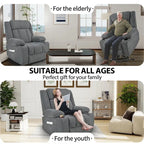 Sillón reclinable elevador eléctrico de terciopelo blanco/gris con copo de nieve y reposapiés extendido – Individual
