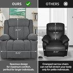 Sillón reclinable elevador eléctrico de terciopelo blanco/gris con copo de nieve y reposapiés extendido – Individual