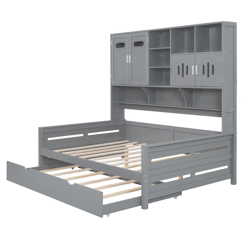 Sofá cama de madera blanca con nido, tamaño individual, capacidad para 2 personas